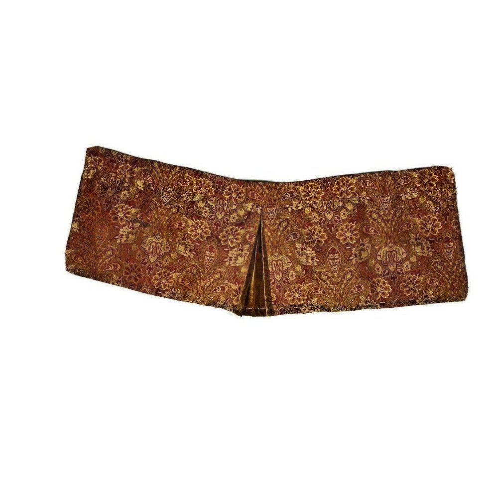 2 Vintage 1990s Springs Luxury Red Gold Valances Curtains Velvet Pleats Jacobean